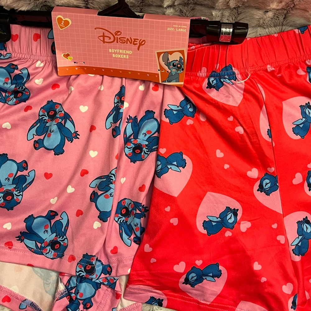 Disney Stitch Boyfriend Boxers 2-Piece Set Women Large - Picture 4 of 13
